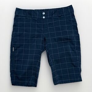 Columbia Omni-Wick Womens Size 4 Black Plaid Bermuda Shorts Stretch Hiking